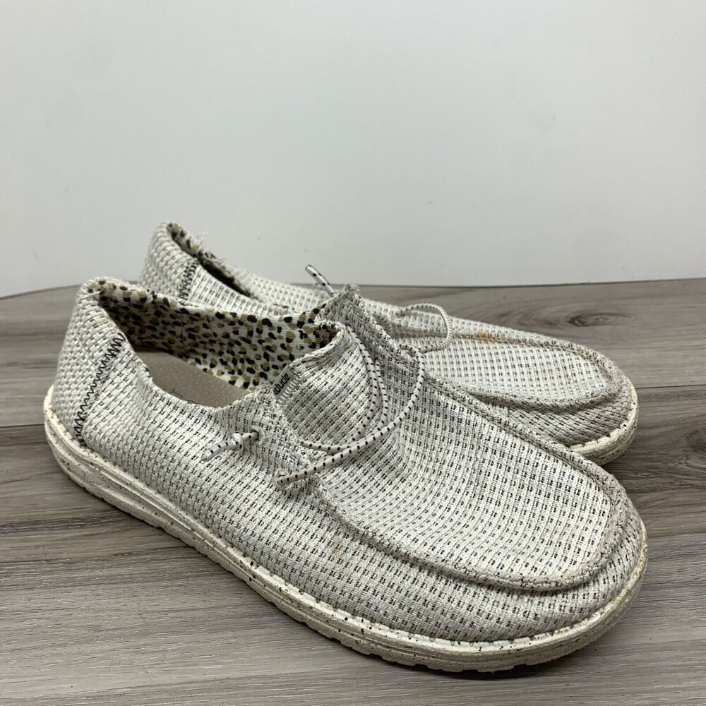 Hey Dude Wendy White Sahara Size 8 EU 39 Comfort Slip On Shoes